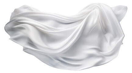 Floating elegant white fabric, cut out