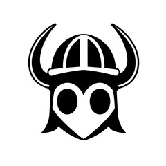 Simple  viking helmet icon. Single soldier warrior helmet icon. 