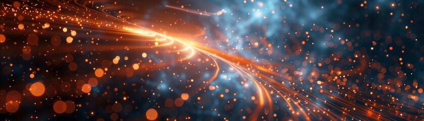 Quantum entanglement experiment particles connected across space - obrazy, fototapety, plakaty