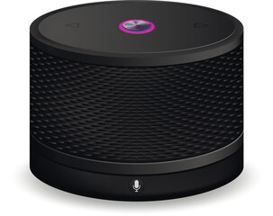 Fototapeta premium Realistic smart speaker on white background
