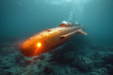 Human-Powered Submarine Race Submarine race powered by human effort in underwater vehicles - obrazy, fototapety, plakaty