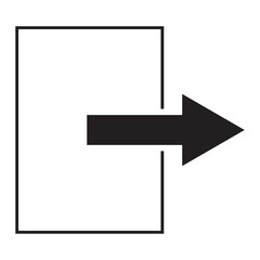 The exit icon. Logout and output, outlet, out symbol. Vector logo. Vector illustration. EPS 10