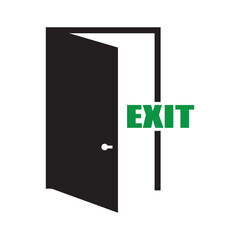 The exit icon. Logout and output, outlet, out symbol. Vector logo. Vector illustration. EPS 10