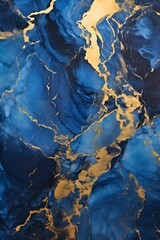 Gold, and blue marble background