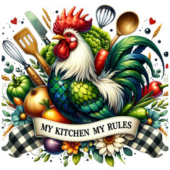 My kitchen my rules Clipart File And Kitchen Tools Ai Generative