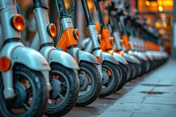 Scooter Rental Station Docking station for renting electric scooters in the city