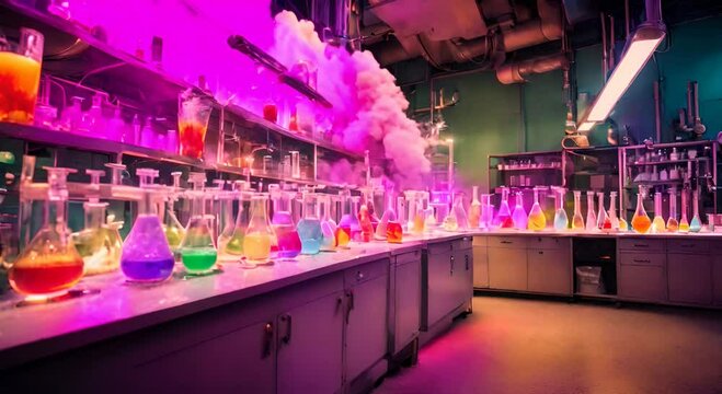 Chemical Rainbow, Colorful Smoke Erupts from a Frantic Laboratory