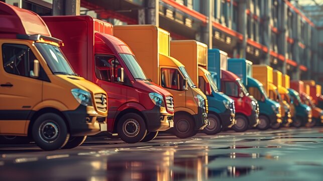 Company Van, Truck, Delivery Car Transportation and delivery concept