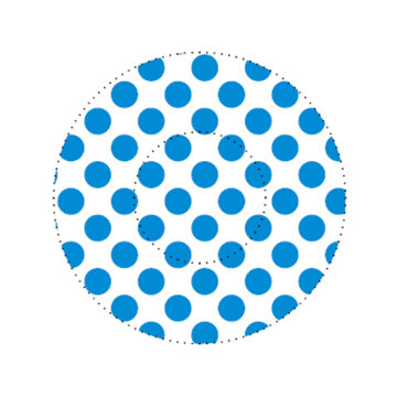 Round icon with blue dots pattern