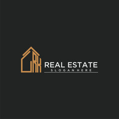 RK initial monogram logo for real estate design