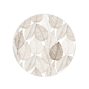 Round icon with leaves pattern