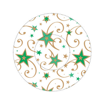 Round icon with New Year stars pattern