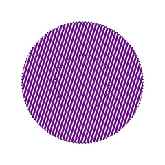 Round icon with purple lines pattern