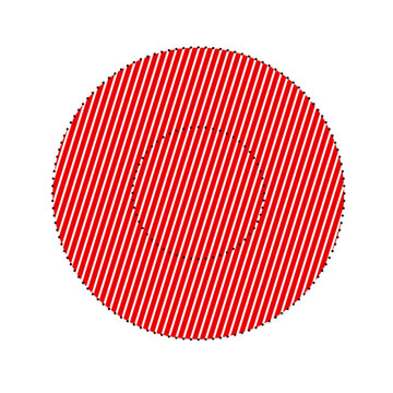 Round icon with red lines pattern