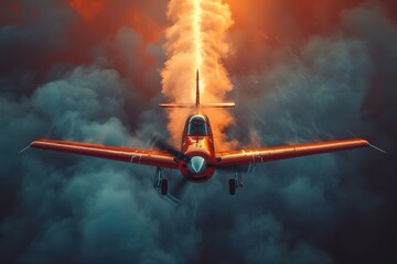 Stunt Plane Aerobatics Pilot performing thrilling aerobatic maneuvers in a stunt plane - obrazy, fototapety, plakaty