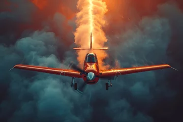 Fototapeten Stunt Plane Aerobatics Pilot performing thrilling aerobatic maneuvers in a stunt plane © create
