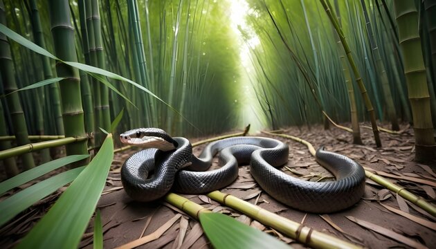 A-Cobra-Slithering-Through-A-Dense-Bamboo-Forest- 2