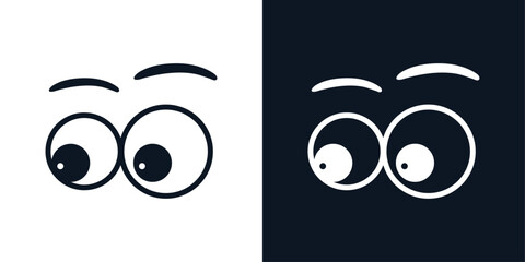cartoon black and white eyes vector design