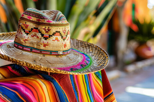 Sombrero and poncho in Mexico