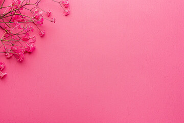 Pink mockup for advertisement with delicate flowersArte com IA