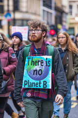 There Is No Planet B Placard At An Extinction Rebellion Climate Change March, with writing "There is no Planet B"