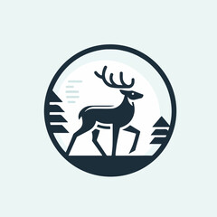 Deer vector logo image with the beauty of its horns