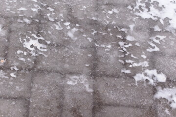 Ice on the sidewalk
