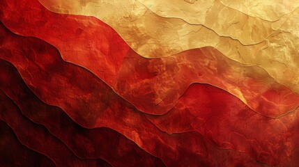 Abstract red and gold background, presented in a minimalist style. tree,The interleaved texture of red and gold creates a sense of modernity and mystery, giving a deep and dreamy impression - obrazy, fototapety, plakaty