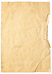 paper texture of the manuscript with frayed edges. isolated page from ancient book as background