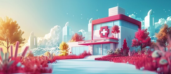 Healthcare hospital banner concept, healthcare and medicine background - obrazy, fototapety, plakaty