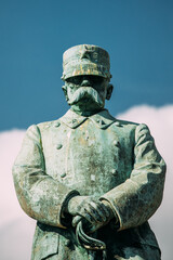 Naples, Campania, Italy. Monument Of King Umberto I Who Ruled Italy From 1878 To 1900. Close Up.