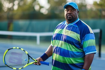 Confident Tennis Player on Court