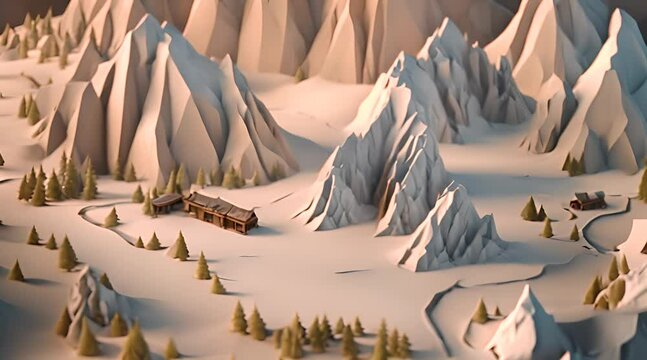 An Isometric Mountain Landscape for the Explorer in All of Us