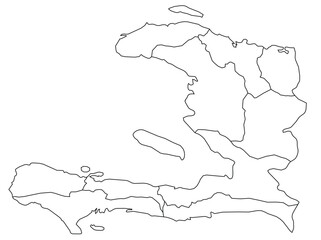 Outline of the map of Haiti with regions
