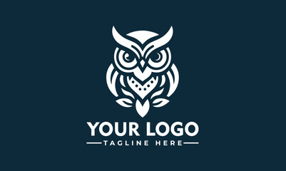 Owl vector logo vector Minimalis Owl logo for Branding Business