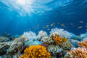 Naklejka na ściany i meble coral reef in the sea nature photography