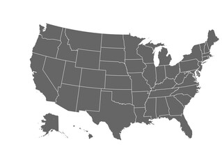 Outline of the map of United States with regions