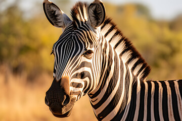 Obraz premium Close up photo of a zebra in nature, zebra in nature wildlife zebra