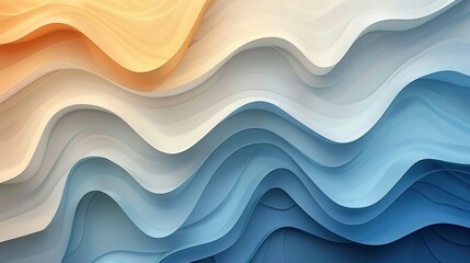 Obraz premium A colorful wave with blue, white and orange colors. The wave is long and has a lot of detail