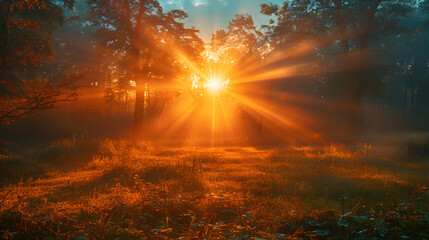 Obraz premium sunrise in the forest