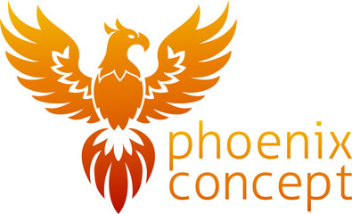 Phoenix Fire Bird Rising Wings Spread Eagle