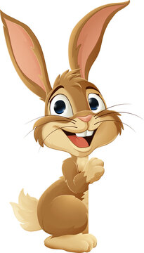 recommend clip art: Easter Bunny Rabbit Peeking Around Sign Cartoon
