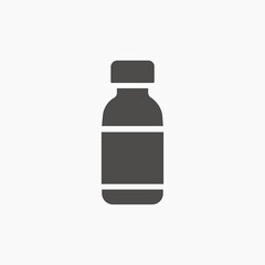 Medical pills bottle icon vector. medication, medicine, pill, drug, capsule, pharmacy, health, treatment, prescription symbol	