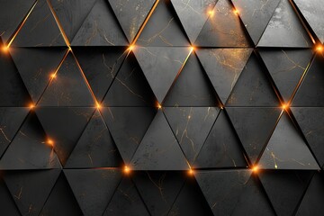 Black background with golden lines and geometric shapes for a luxury design template