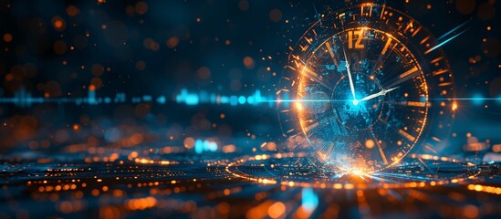 Abstract time data digital clock management planning business and time concept