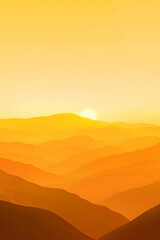 Fototapeta na wymiar Gradient yellow hue sunrise glow landscape atmosphere phone wallpaper background