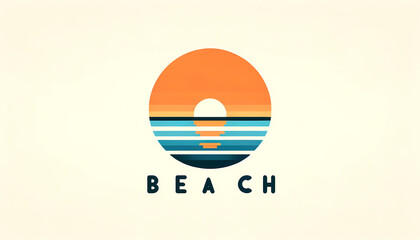 Logo abstrato minimalist beach   - obrazy, fototapety, plakaty