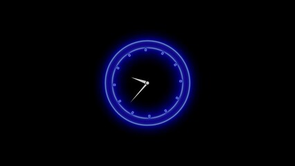 Clock icon illustration. Clock icon flat style black background 24 Hour Day Fast Speed.