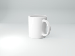 Obraz premium White coffee mug, ceramic blank cup on white background