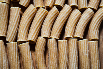 macaroni raw pasta Italian food close up macro 